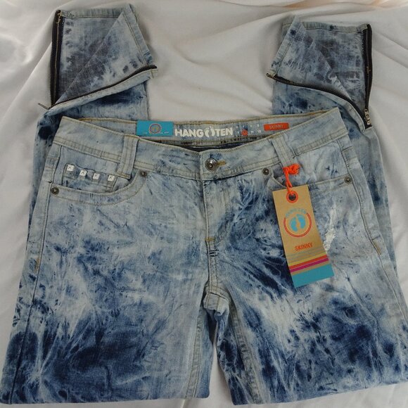 Hang Ten Millie Skinny Ankle Tie Dye Juniors Jeans Size 9 - Picture 3 of 8
